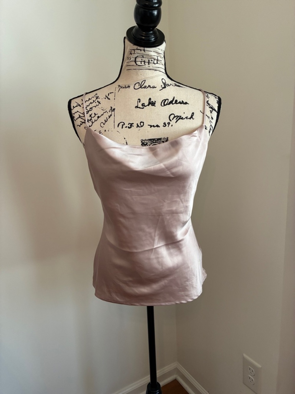 Altar'd State Satin Cowl-Neck Camisole (Blush)